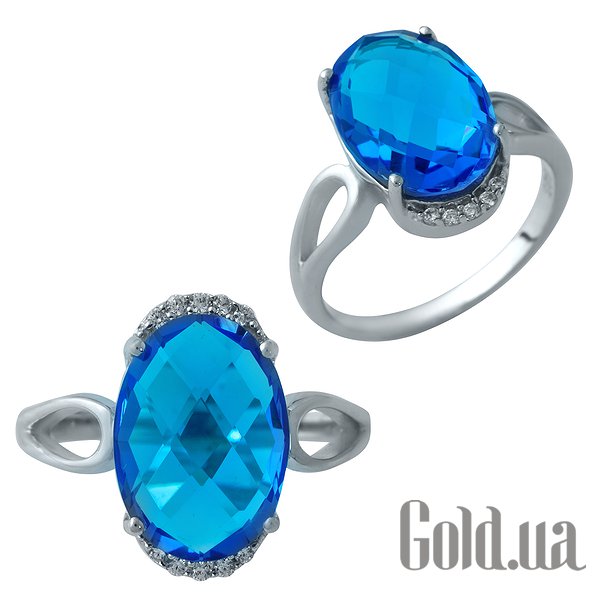 

Женские кольца Fresh Jewelry, Женское серебряное кольцо с синт. аквамарином и куб. циркониями, 17