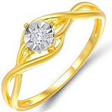 Золотое кольцо с бриллиантом, 1639803