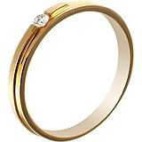 Золотое обручальное кольцо с бриллиантом, 1662075