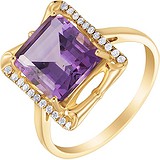 Женское золотое кольцо с бриллиантами и аметистом, 1667963