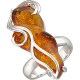 Женское серебряное кольцо с янтарем, 1672571