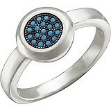 Женское серебряное кольцо с синт. бирюзой, 1674619