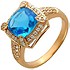 Женское золотое кольцо с бриллиантами и топазом - фото 1