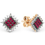Karatov Золотые серьги с рубинами и бриллиантами, 1688955