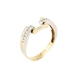 Жіноча золота каблучка з куб. цирконіями