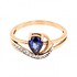 Женское золотое кольцо с сапфиром и бриллиантами - фото 3