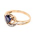 Женское золотое кольцо с сапфиром и бриллиантами - фото 4