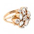 Женское золотое кольцо с топазами и куб. циркониями - фото 2