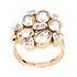 Женское золотое кольцо с топазами и куб. циркониями - фото 3