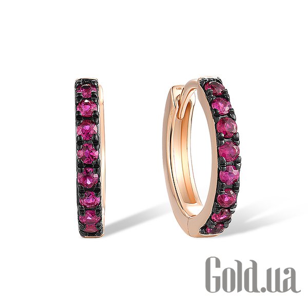 

Серьги-кольца Lurie Jewelry, Золотые серьги с рубинами