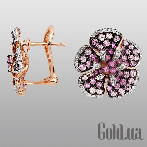 

Серьги Lurie Jewelry, Золотые серьги с бриллиантами и сапфирами