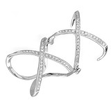 Женское серебряное кольцо с куб. циркониями  двойное