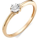 Золотое кольцо с бриллиантом, 1555836