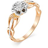 Женское золотое кольцо с бриллиантом, 1604220