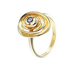 Женское золотое кольцо с бриллиантом, 1625724
