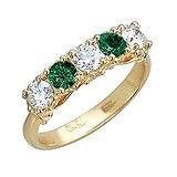 Женское золотое кольцо с бриллиантами и изумрудами, 1629052