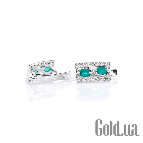 

Серьги Shatlen, Серебряные серьги с агатами и куб. циркониями