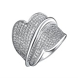 Женское серебряное кольцо с куб. циркониями, 1674620