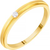 Золотое обручальное кольцо с бриллиантом, 1676668