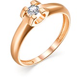 Золотое кольцо с бриллиантом, 1703804