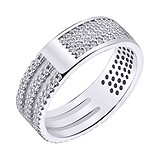 Серебряное обручальное кольцо с куб. циркониями, 1711996