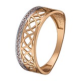 Женское золотое кольцо с куб. циркониями, 1714556