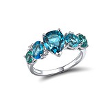 Женское серебряное кольцо с куб.циркониями и хрусталем, 1719420