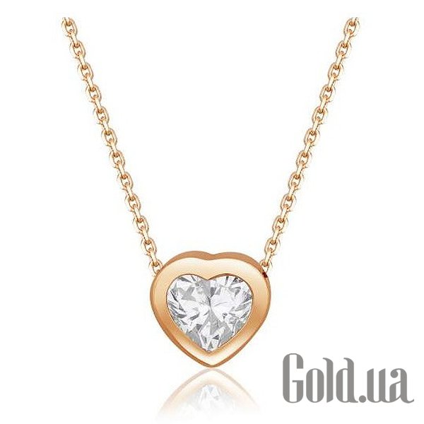 

Колье с сердечком Украина, Золотое колье с Swarovski Zirconia, 40