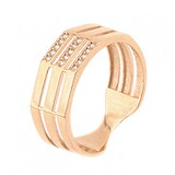 Жіноча золота каблучка з куб. цирконіями