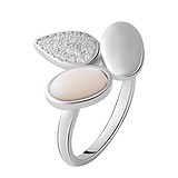 Женское серебряное кольцо с перламутром и куб. циркониями (2055822), фото
