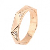 Женское золотое кольцо с куб. циркониями, 1767036