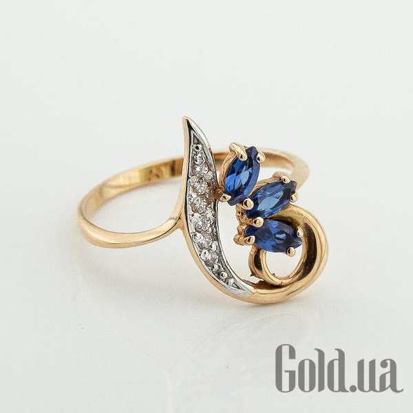 

Кольцо Украина, Женское золотое кольцо с куб. циркониями, 17