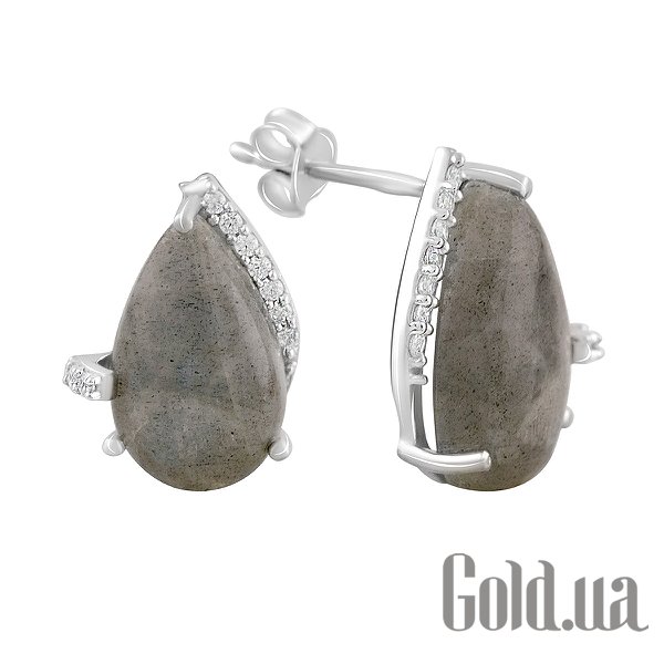 

Серьги Fresh Jewelry, Серебряные серьги с лабрадоритами и куб. циркониями