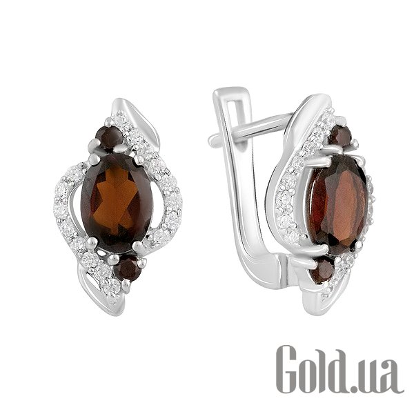 

Серьги Fresh Jewelry, Серебряные серьги с куб. циркониями и гранатами