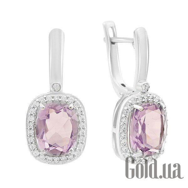 

Серьги Fresh Jewelry, Серебряные серьги с куб. циркониями и аметистами