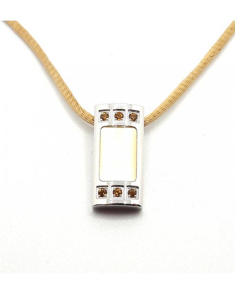 Saint Honore Стальное колье с цирконами и перламутром