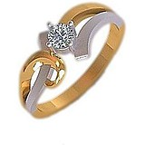 Золотое кольцо с бриллиантом, 1527933