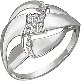 Женское серебряное кольцо с куб. циркониями, 1613949