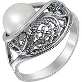 Женское серебряное кольцо с культив. жемчугом, 1614461