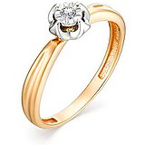 Золотое кольцо с бриллиантом, 1622397