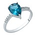 Женское серебряное кольцо с топазом и куб. циркониями - фото 1
