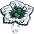 Женское серебряное кольцо с куб. циркониями и ювелирным стеклом - фото 1