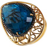 Женское золотое кольцо с бриллиантами и топазом, 1667965