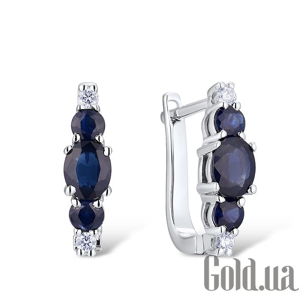 

Серьги Lurie Jewelry, Золотые серьги с бриллиантами и сапфирами