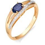 Женское золотое кольцо с сапфиром и бриллиантами, 1711485