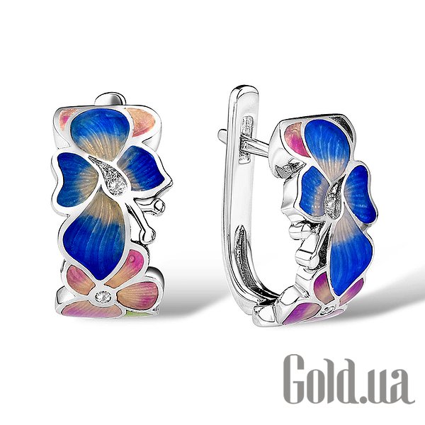 

Серьги Lurie Jewelry, Серебряные серьги с куб.циркониями и эмалью