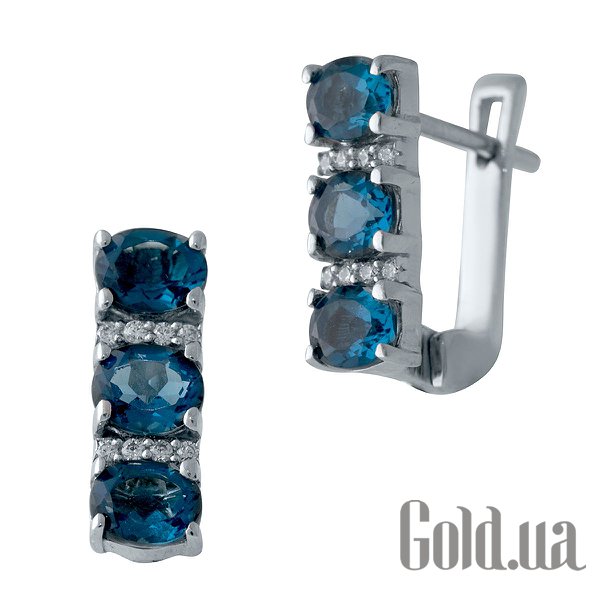 

Серьги Fresh Jewelry, Серебряные серьги с куб. циркониями и топазами