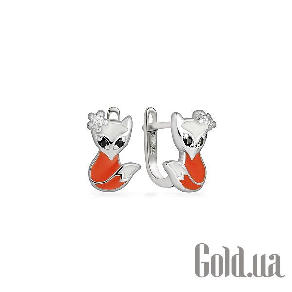

Серьги Silvex925, Серебряные серьги с куб. циркониями и эмалью