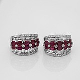 Золотые серьги с бриллиантами и рубинами, 1795709