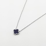 Срібне кольє з куб. цирконіями та синт. лазуритом, 1796733